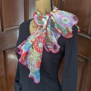 Vintage Colorful Silk Scarf by Corinne Montreal